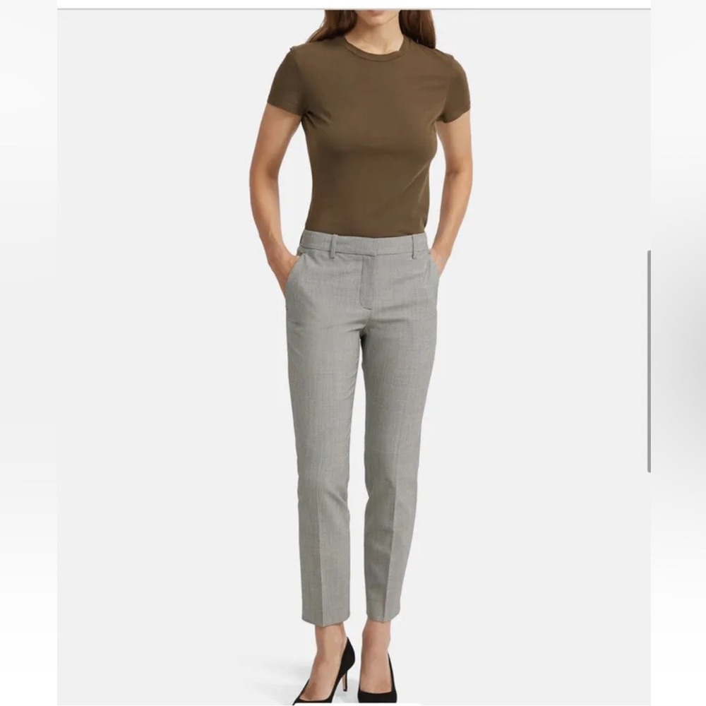 THEORY  Cropped Pants in Silver Melange Twill.Sz16.Retail $325. New without tags
